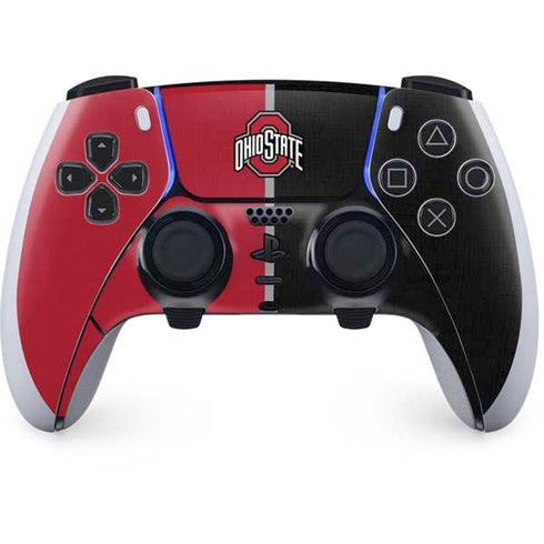 Ohio State University OSU Buckeyes Split PS5 DualSense Edge Pro Controller Skin