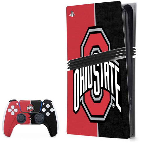 Ohio State University OSU Buckeyes Split PS5 Pro Bundle Skin
