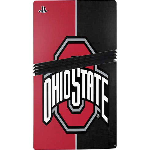 Ohio State University OSU Buckeyes Split PS5 Pro Console Skin