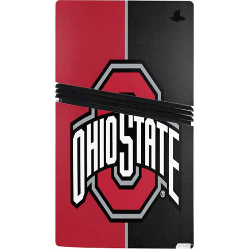 Ohio State University OSU Buckeyes Split PS5 Pro Console Skin