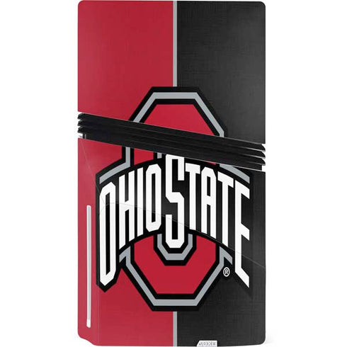 Ohio State University OSU Buckeyes Split PS5 Pro Disk Console Skin