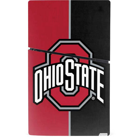 Ohio State University OSU Buckeyes Split PS5 Slim Digital Edition Bundle Skin
