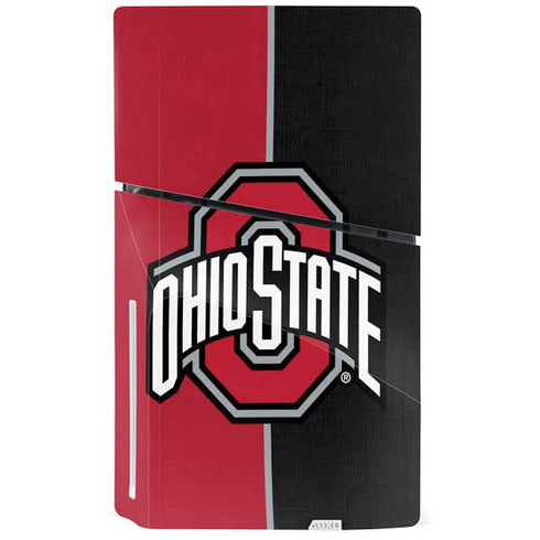 Ohio State University OSU Buckeyes Split PS5 Slim Disk Bundle Skin