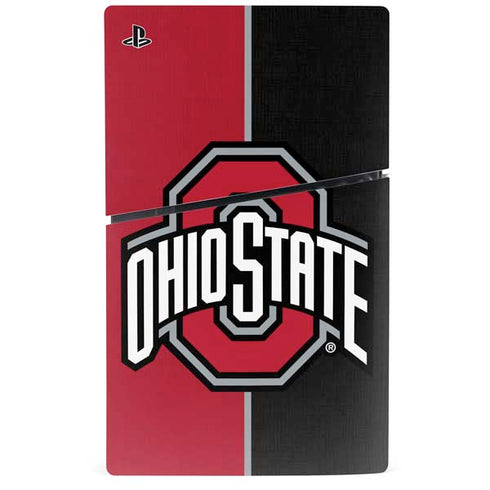 Ohio State University OSU Buckeyes Split PS5 Slim Disk Console Skin