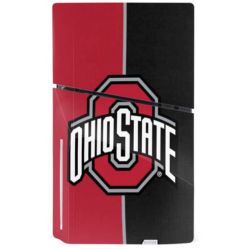 Ohio State University OSU Buckeyes Split PS5 Slim Disk Console Skin