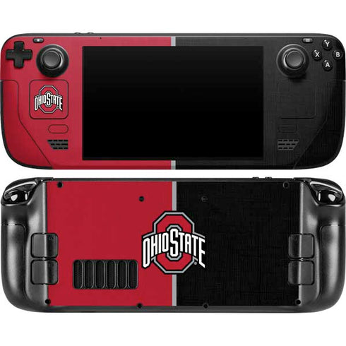 Ohio State University OSU Buckeyes Split Steam Deck Handheld Gaming Computer OLED Skin