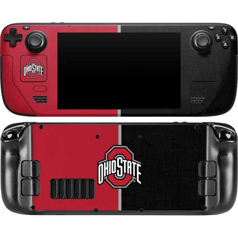 Ohio State University OSU Buckeyes Split Steam Deck Handheld Gaming Computer Skin