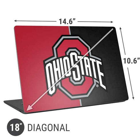 Ohio State University OSU Buckeyes Split Universal Laptop 18in (14.6 x 10.6in) Skin
