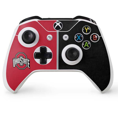 Ohio State University OSU Buckeyes Split Xbox One S Console and Controller Bundle Skin