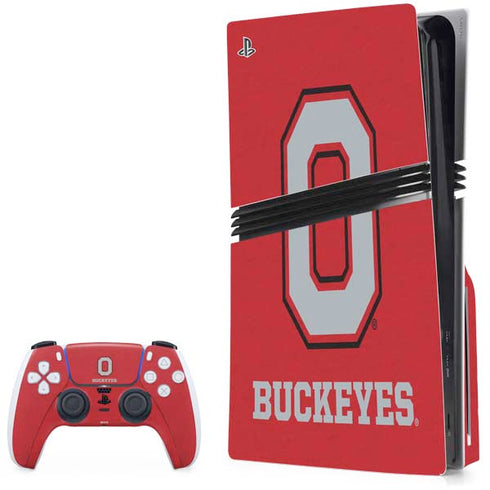 Ohio State University OSU O PS5 Pro Disk Bundle Skin