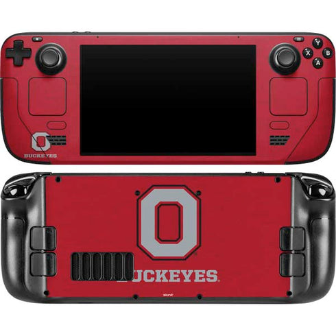 Ohio State University OSU O Steam Deck Handheld Gaming Computer OLED Skin