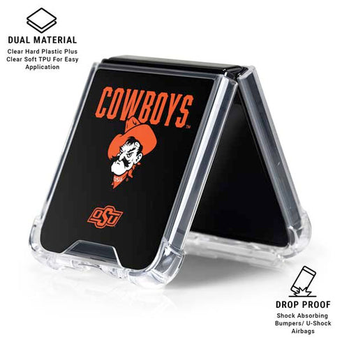 Oklahoma State University OSU Ride Em Cowboy Galaxy Z Flip6 Clear Case