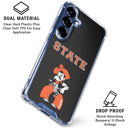 Oklahoma State University OSU Cowboys Orange Galaxy S25 FE Clear Case