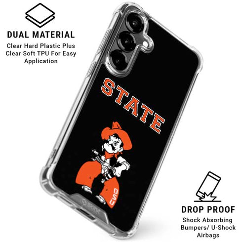 Oklahoma State University OSU Cowboys Orange Galaxy S26 Clear Case