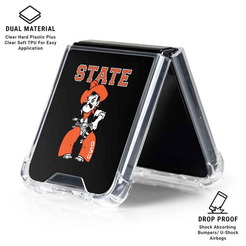 Oklahoma State University OSU Cowboys Orange Galaxy Z Flip6 Clear Case