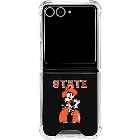 Oklahoma State University OSU Cowboys Orange Galaxy Z Flip7 Clear Case
