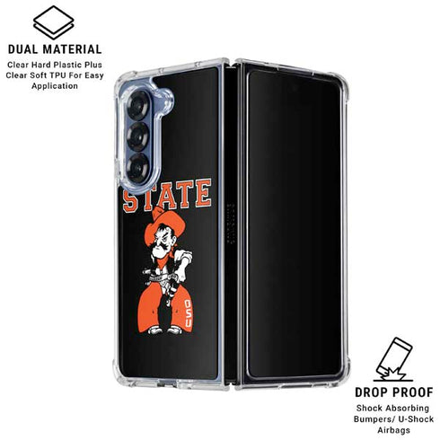 Oklahoma State University OSU Cowboys Orange Galaxy Z Fold6 Clear Case