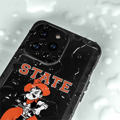 Oklahoma State University OSU Cowboys Orange iPhone 15 Pro Waterproof Case