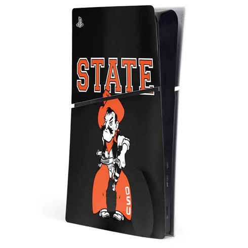 Oklahoma State University OSU Cowboys Orange PS5 Slim Digital Edition Console Skin