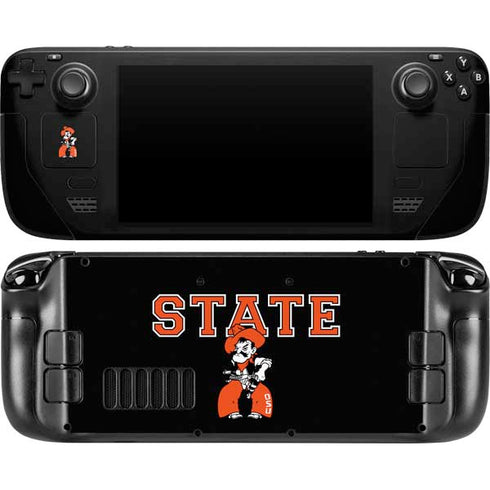 Oklahoma State University OSU Cowboys Orange Steam Deck Handheld Gaming Computer OLED Skin