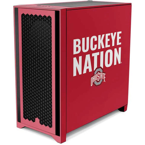 Ohio State University The Ohio State Buckeyes Corsair 4000D Tempered Glass Mid-Tower ATX Case Skin
