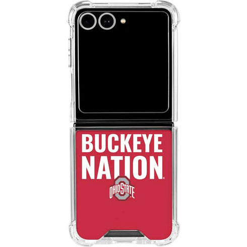 Ohio State University The Ohio State Buckeyes Galaxy Z Flip7 Clear Case