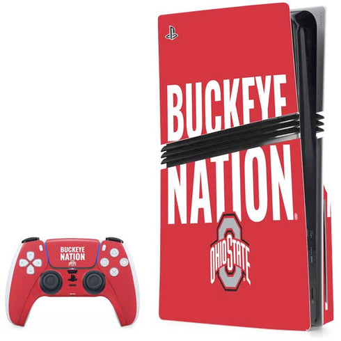 Ohio State University The Ohio State Buckeyes PS5 Pro Disk Bundle Skin