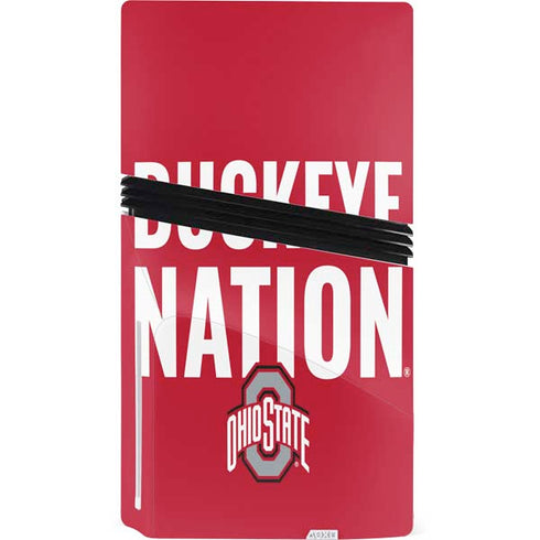 Ohio State University The Ohio State Buckeyes PS5 Pro Disk Console Skin