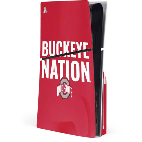 Ohio State University The Ohio State Buckeyes PS5 Slim Disk Console Skin