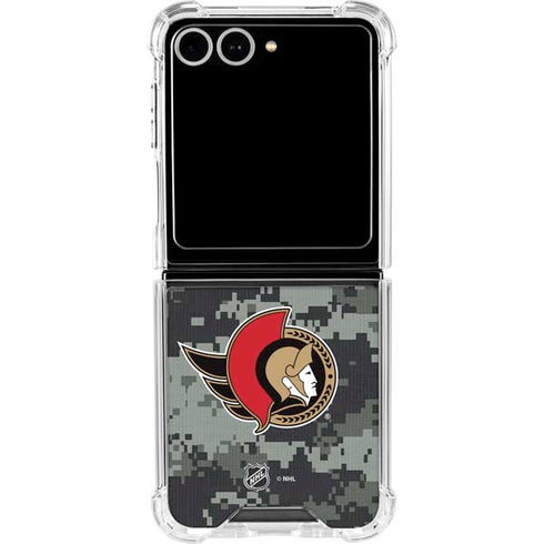 NHL Ottawa Senators Camo Galaxy Z Flip7 Clear Case