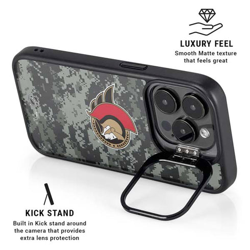 NHL Ottawa Senators Camo iPhone 14 Pro Max Kickstand Case