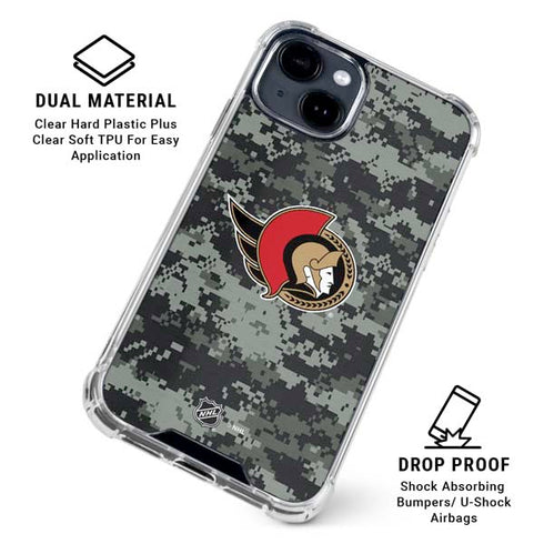 NHL Ottawa Senators Camo iPhone 15 Clear Case