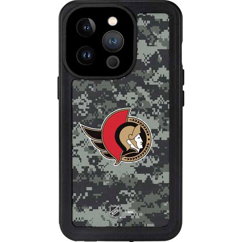 NHL Ottawa Senators Camo iPhone 15 Pro Waterproof Case