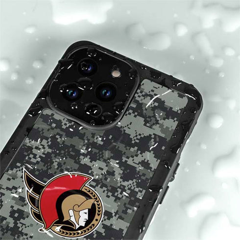 NHL Ottawa Senators Camo iPhone 15 Pro Waterproof Case