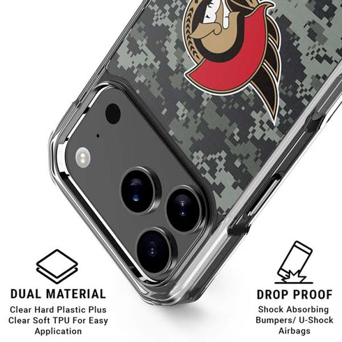 NHL Ottawa Senators Camo iPhone 18 Pro Clear Case