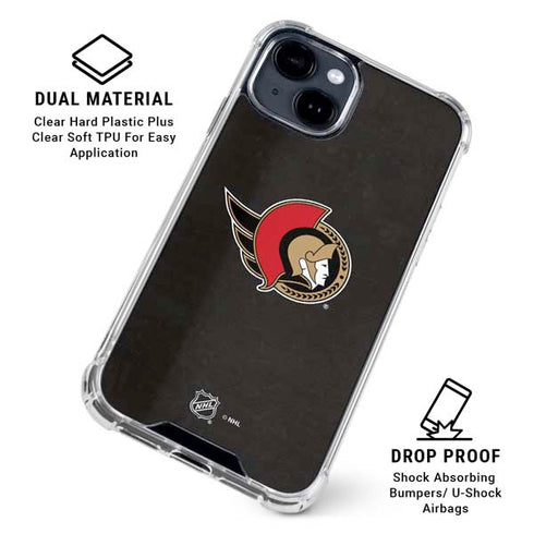 NHL Ottawa Senators Distressed iPhone 15 Clear Case
