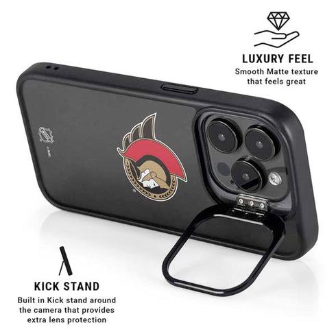 NHL Ottawa Senators Distressed iPhone 15 Pro Max Kickstand Case