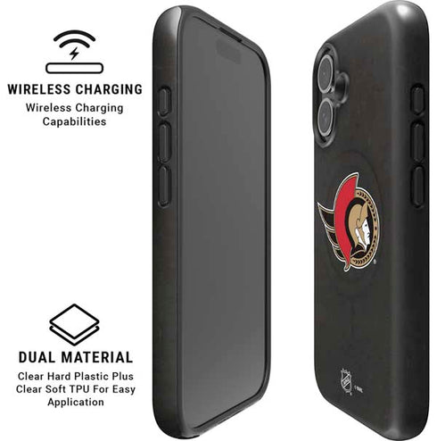 NHL Ottawa Senators Distressed iPhone 16 Plus Magsafe Impact Case