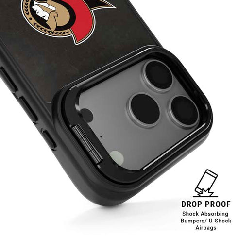 NHL Ottawa Senators Distressed iPhone 17 Pro Max Kickstand Case