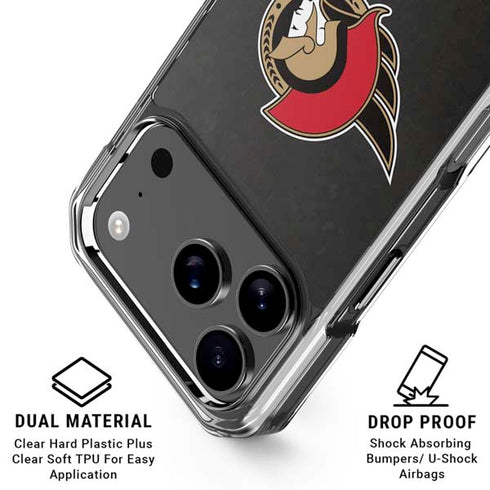 NHL Ottawa Senators Distressed iPhone 18 Pro Clear Case