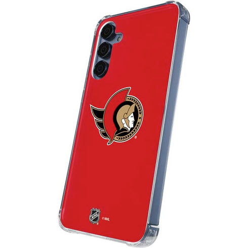 NHL Ottawa Senators Solid Background Galaxy A35 5G Clear Case
