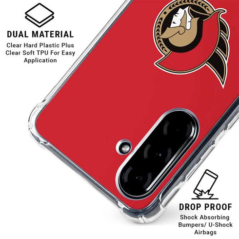 NHL Ottawa Senators Solid Background Galaxy A36 5G Clear Case