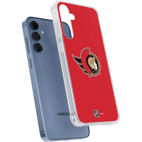 NHL Ottawa Senators Solid Background Galaxy A55 5G Clear Case