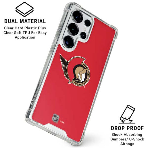 NHL Ottawa Senators Solid Background Galaxy S25 Ultra Clear Case