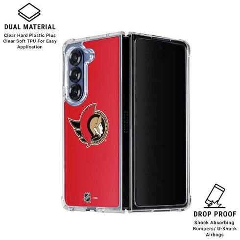 NHL Ottawa Senators Solid Background Galaxy Z Fold6 Clear Case