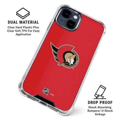 NHL Ottawa Senators Solid Background iPhone 15 Clear Case