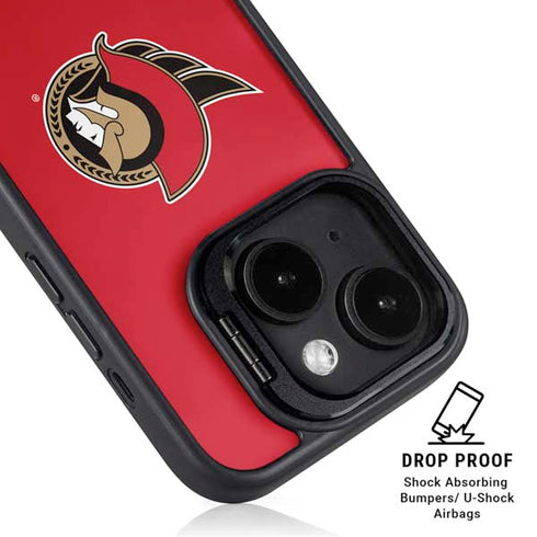 NHL Ottawa Senators Solid Background iPhone 15 Plus Kickstand Case
