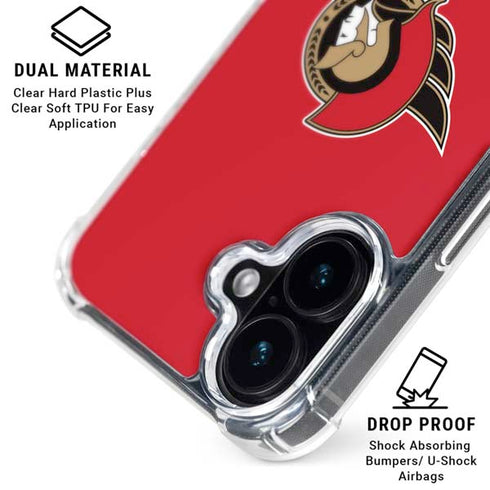 NHL Ottawa Senators Solid Background iPhone 16 Clear Case