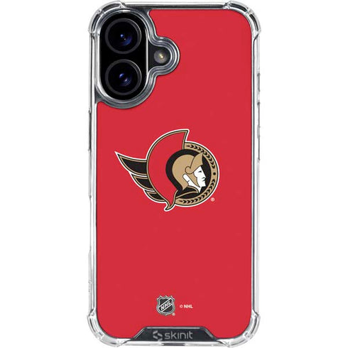 NHL Ottawa Senators Solid Background iPhone 16 Plus Clear Case