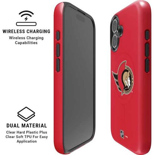 NHL Ottawa Senators Solid Background iPhone 16 Plus Magsafe Impact Case